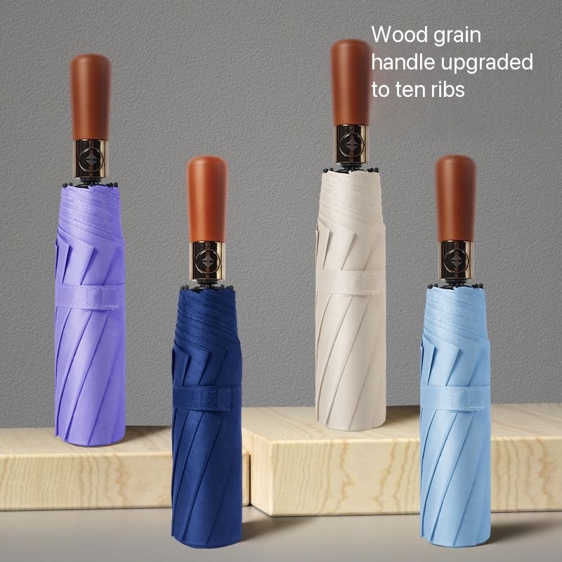 10‑Bone Fully Automatic 3‑Fold Umbrella