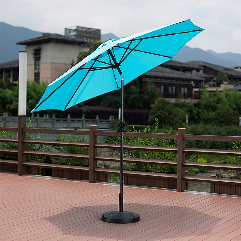 9FT Iron Patio Umbrella with Crank – Commercial Outdoor Garden Umbrella