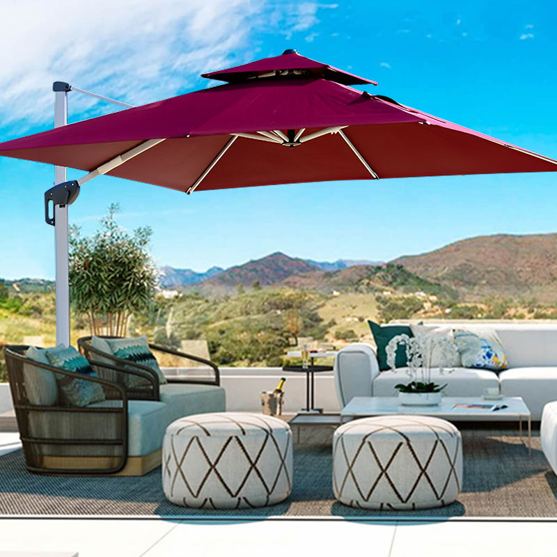 Large Roman Cantilever Patio Umbrella – Aluminum Outdoor Garden Parasol