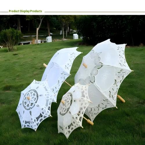Lolita small parasol white bride umbrella hollow-out princess wedding dress photo photography dance prop lace umbrella
